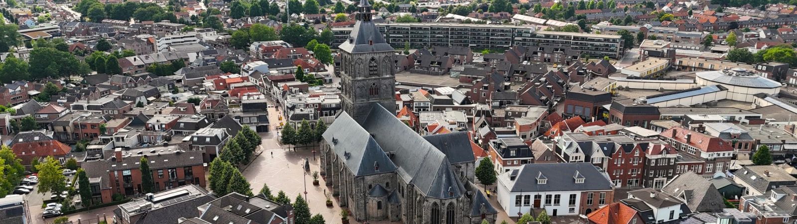 Oldenzaal centrum vanuit de lucht